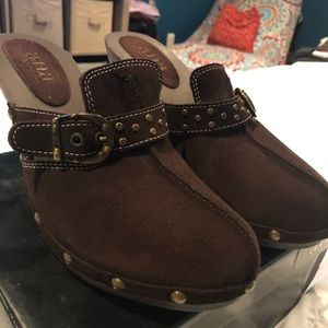 Women’s Brown Suede clog shoes